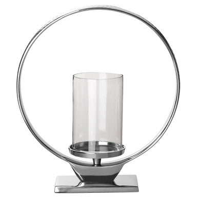 Medium Silver Finish Candle Holder | Cirqua