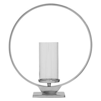 Large Silver Finish Candle Holder | Cirqua