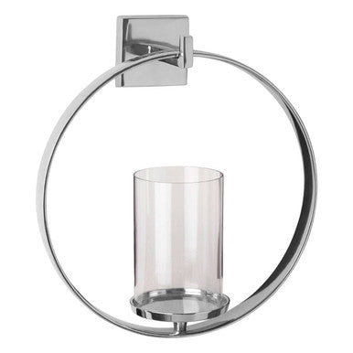 Cirqua Silver Finish Wall Sconce Candle Holder