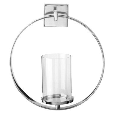 Cirqua Silver Finish Wall Sconce Candle Holder
