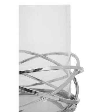 Luna Twist Large Silver Finish Candle Holder