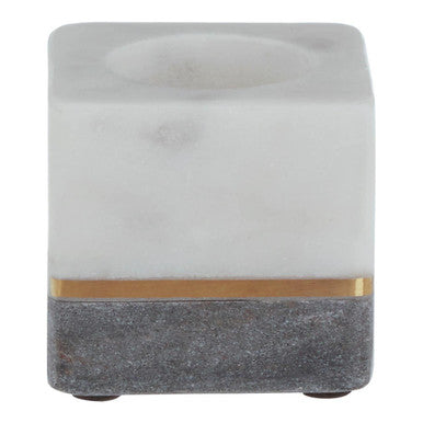 Kira White And Grey Marble Tealight Holder