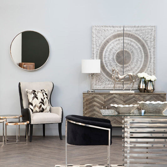 Modello Silver Wood Carving Wall Art