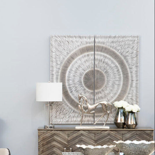 Modello Silver Wood Carving Wall Art