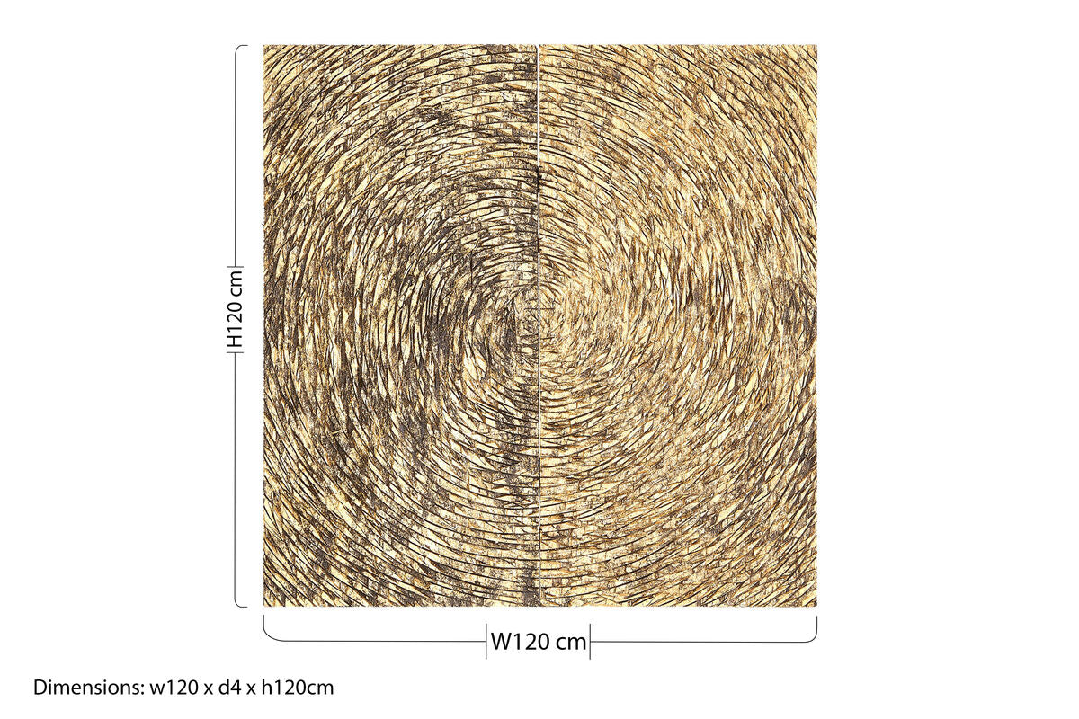 Modello Wood Carving Gold Finish Wall Art