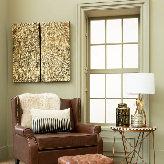 Modello Wood Carving Gold Finish Wall Art