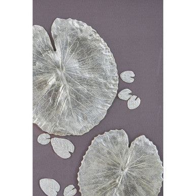 Nason Silver Leaf Design Wall Art with Wooden Frame