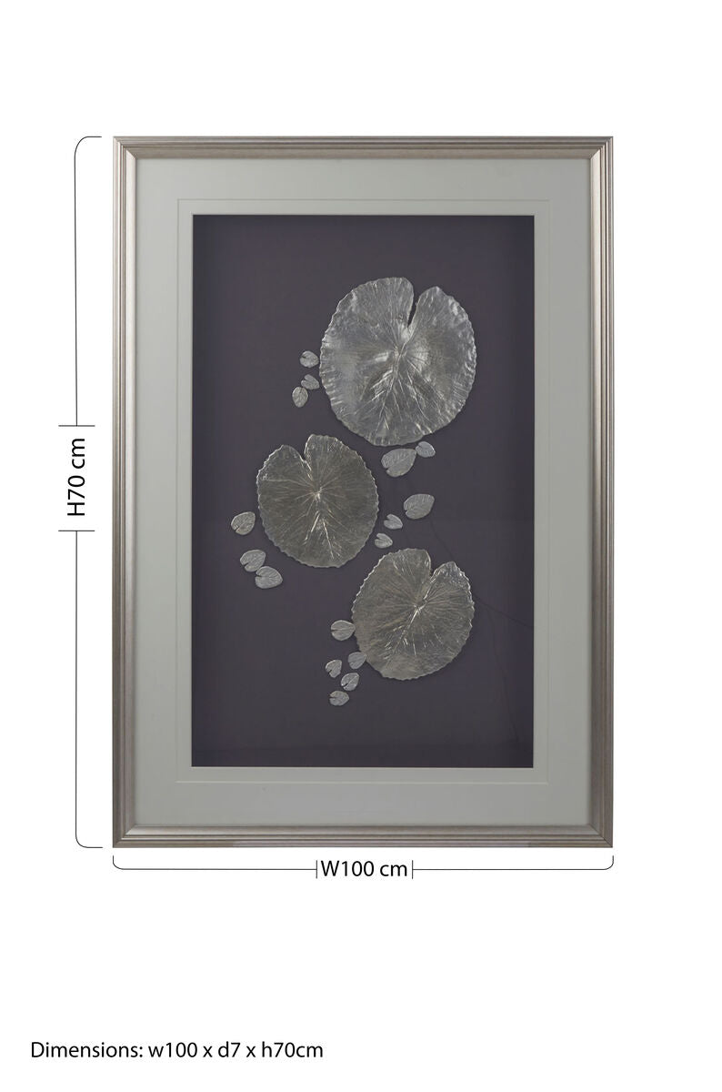Silver Leaf Design Framed Wall Art | Nason