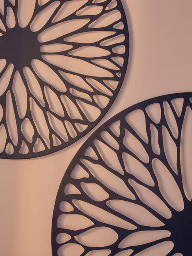 Trento Large Black Floral Design Wall Art