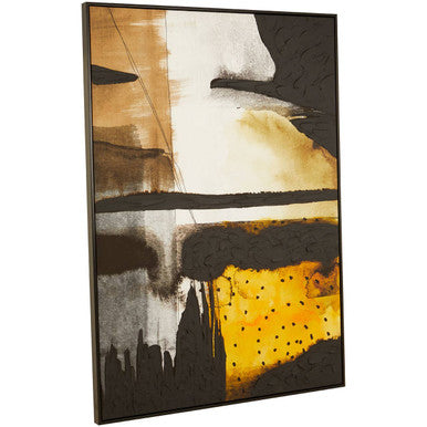 Astratto Black And Ochre Wall Art