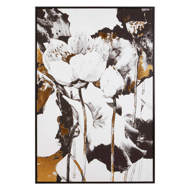 Astratto Floral and Metallic Wall Art