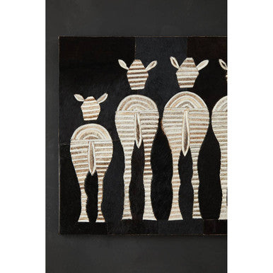 Safira Leather Patchwork Zebra Wall Art