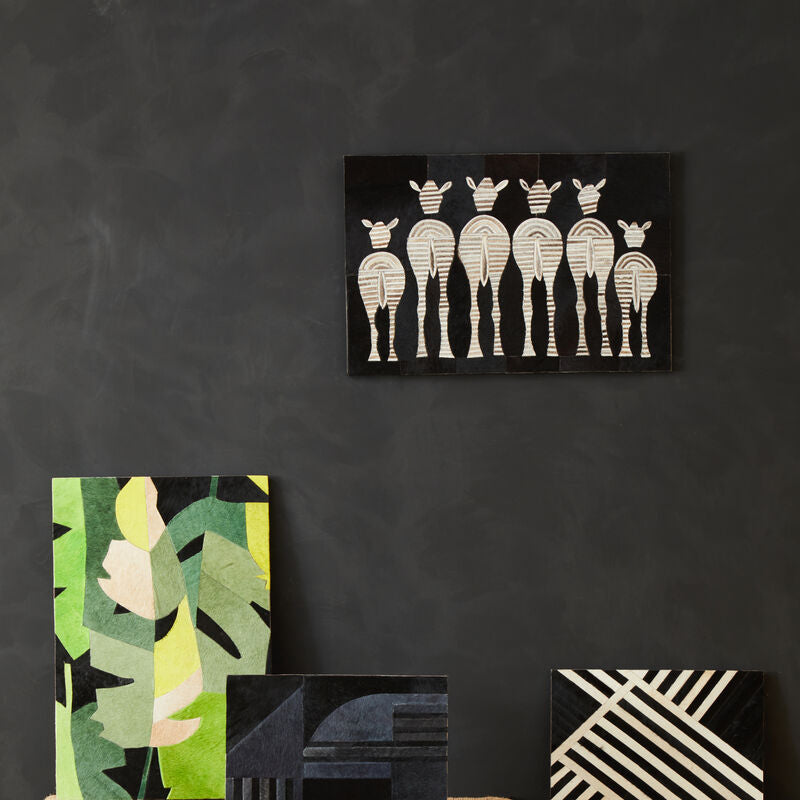 Safira Leather Patchwork Zebra Wall Art