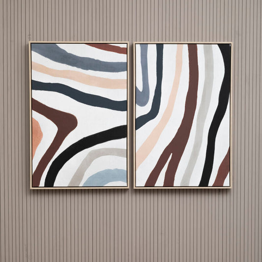 Astratto Set Of Two Multi Coloured Abstract Wall Art