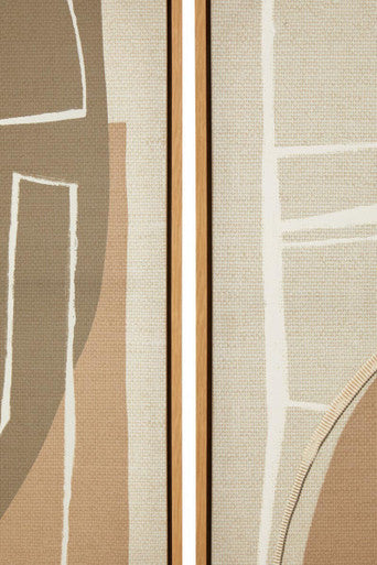 Astratto Set Of 2 Neutral Multi Colour Wall Art