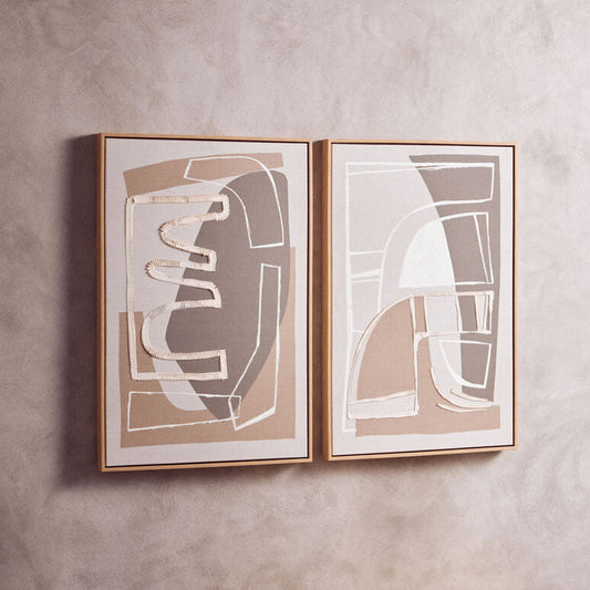 Astratto Set of 2 Neutral Abstract Canvas Wall Art