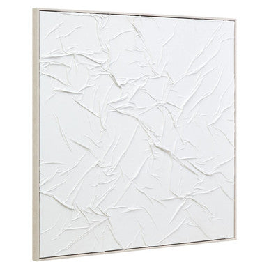 Astratto White Hand Painted Sculptural Fabric Wall Art