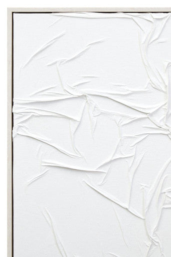 Astratto White Hand Painted Sculptural Fabric Wall Art