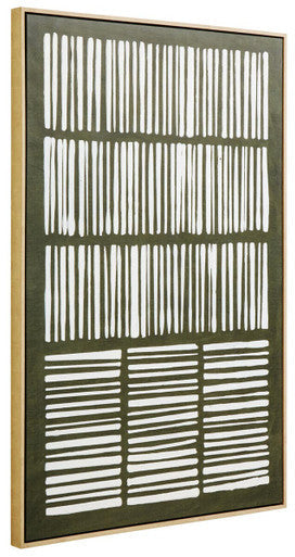 Astratto Green And Natural Textured Canvas Wall Art