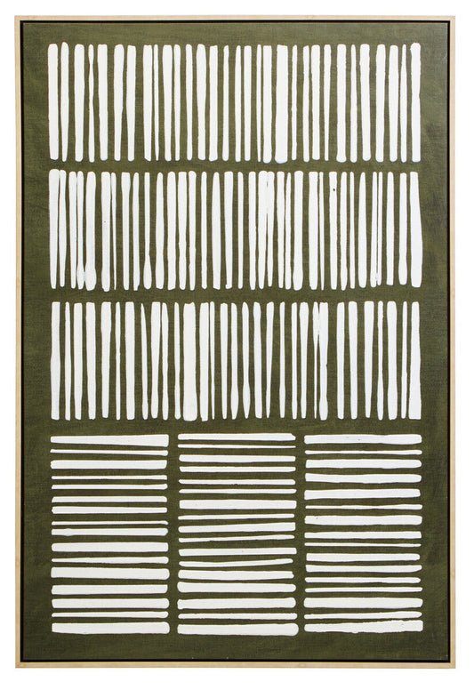 Astratto Green And Natural Textured Canvas Wall Art