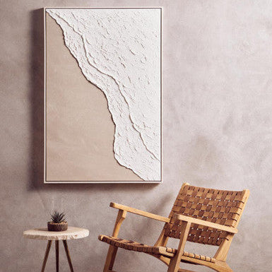 Astratto Canvas Natural And White Textured Plaster Wall Art