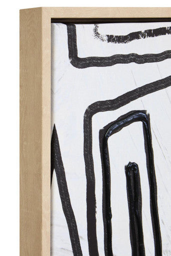 Astratto Abstract Black and Cream Textured Wall Art