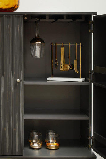 Omari Marble And Gold Finish Bar Tool Stand