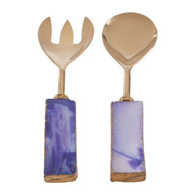 Blue Warm Metallic Serving Set | Bowerbird Agata
