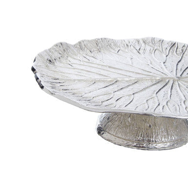 Salma Silver Finish Lotus Leaf Cake Stand