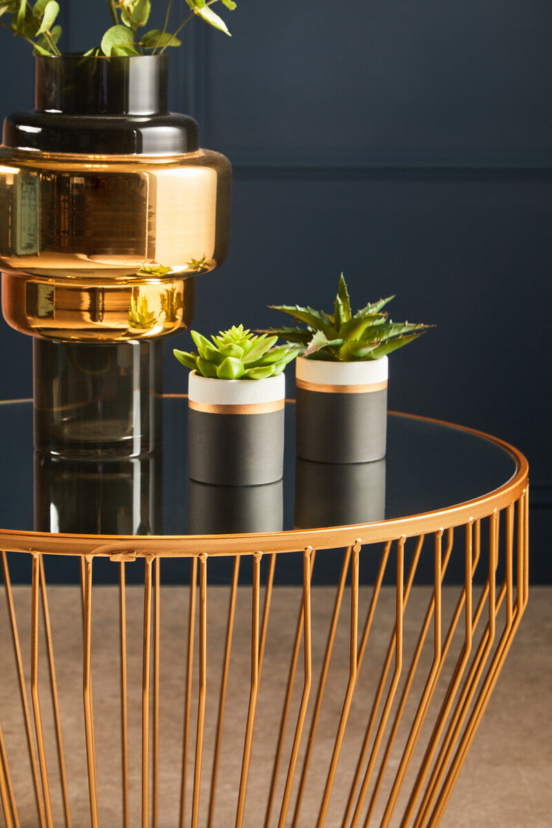 Avantis Gold Finish Tapered Design Side Table