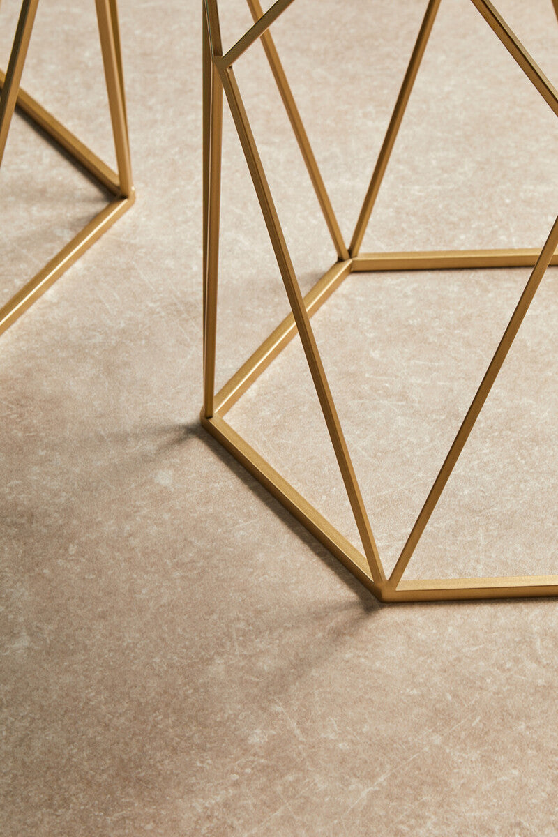 Avantis Set Of 2 Hexagonal Mirrored Top Nesting Tables