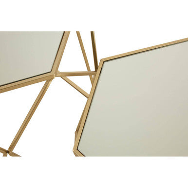 Avantis Set Of 2 Hexagonal Mirrored Top Nesting Tables