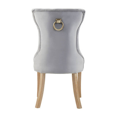 Grey Velvet Buttoned Dining Chair | Kensington Townhouse