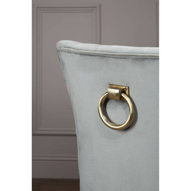 Grey Velvet Buttoned Dining Chair | Kensington Townhouse