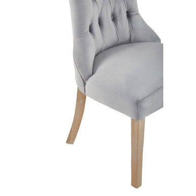 Grey Velvet Buttoned Dining Chair | Kensington Townhouse