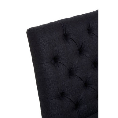 Black Linen Dining Chair with Wooden Legs | Kensington Townhouse