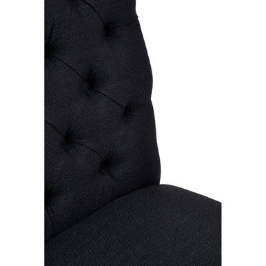 Black Linen Dining Chair with Wooden Legs | Kensington Townhouse