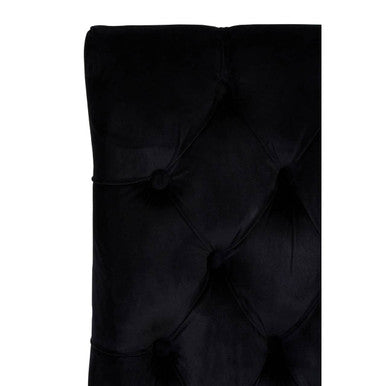 Black Buttoned Dining Chair with Antique Legs | Kensington Townhouse