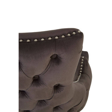 Grey Velvet Button Tufted Dining Chair | Kensington Townhouse