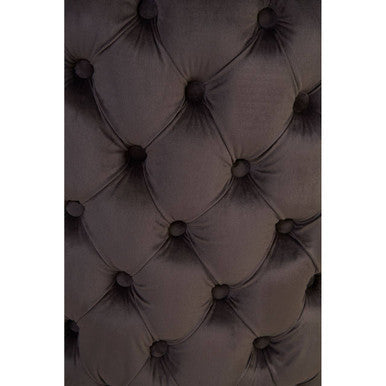 Grey Velvet Button Tufted Dining Chair | Kensington Townhouse