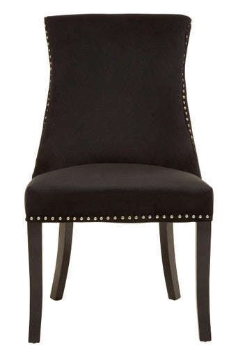 Kensington Townhouse Black Velvet Dining Chair