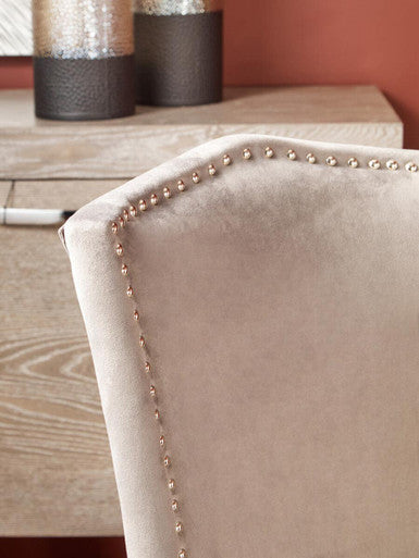 Grey Velvet Dining Chair with Antique Legs | Kensington Townhouse