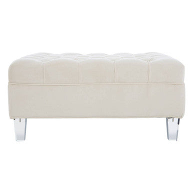Samara Sand Fabric Footstool with Storage