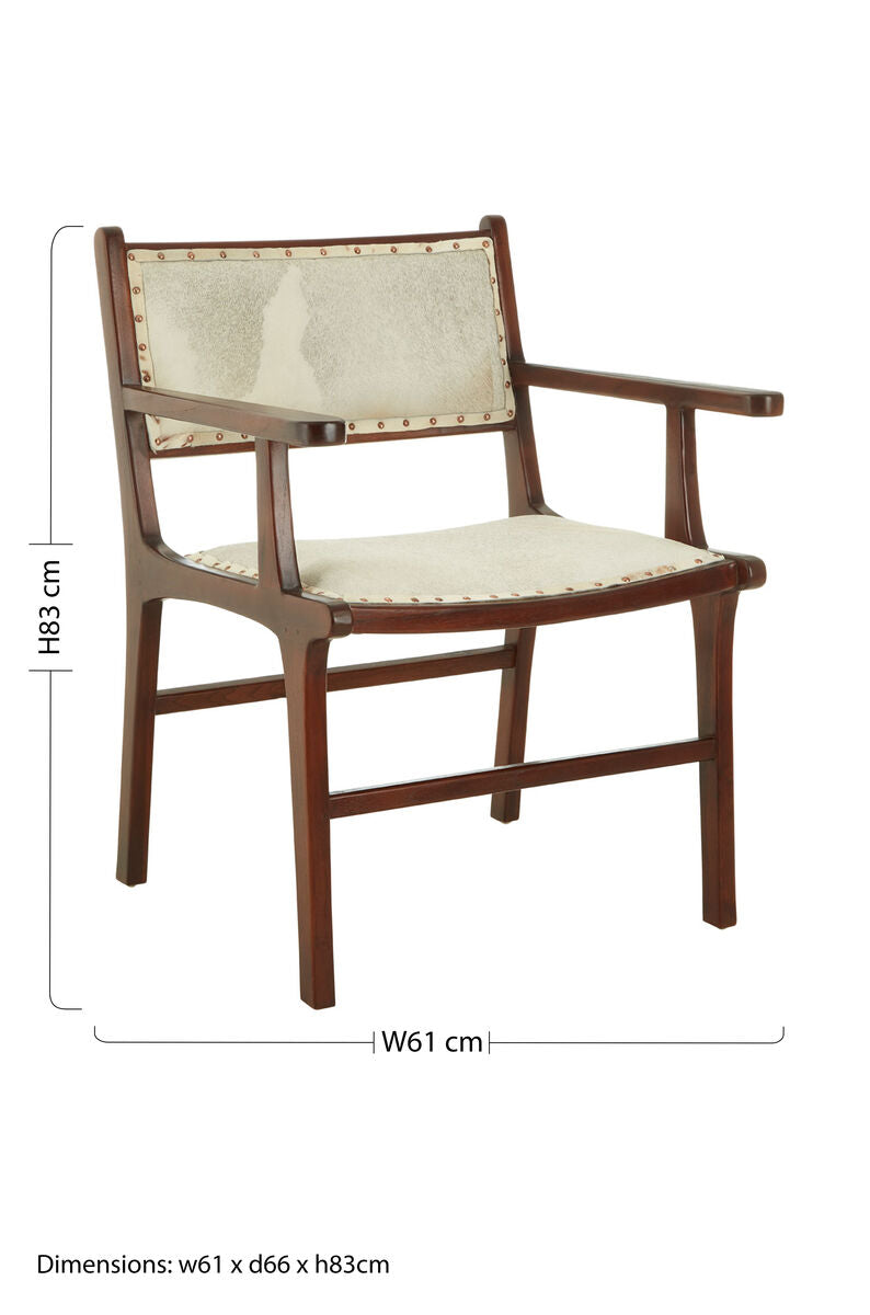 Kendari Leather Teak Wood Dining Chair