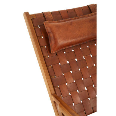 Teak Wood and Woven Leather Chair | Kendari