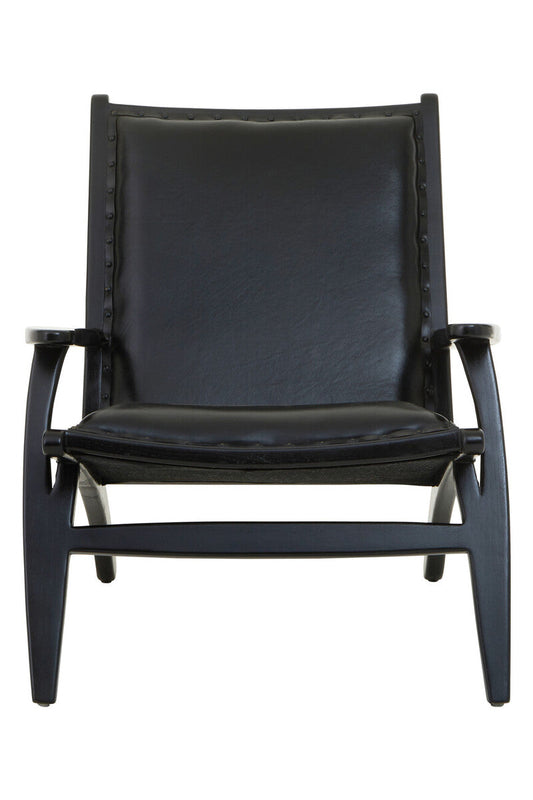Kendari Chair With Black Plain Cow Leather