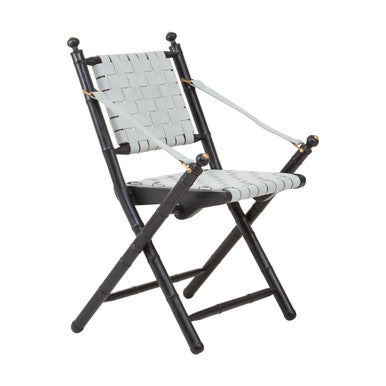 Kendari White Leather Chair with Wood Frame