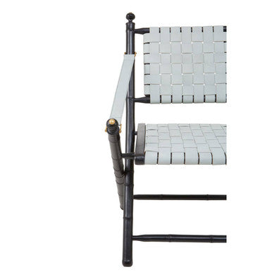 Kendari White Leather Chair with Wood Frame