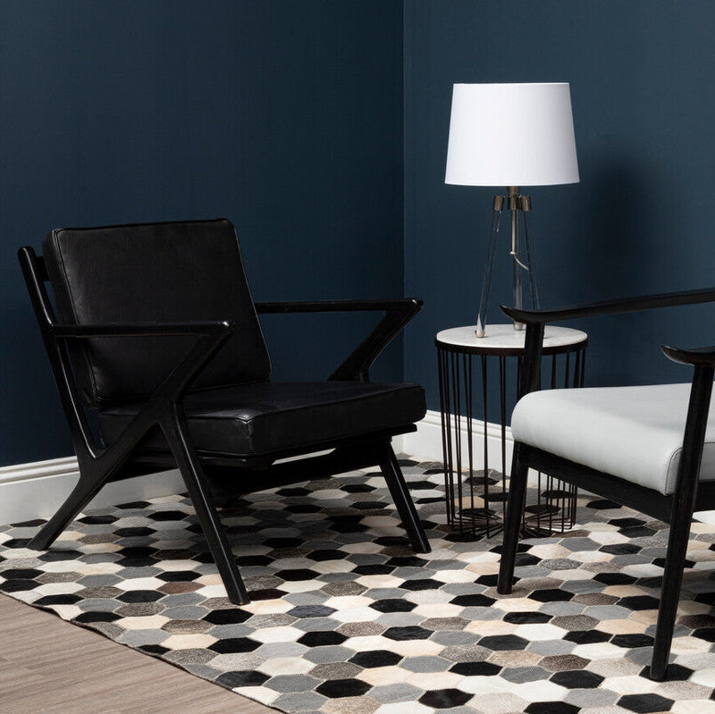 Kendari Black Teak Wood Frame Armchair with Cushions