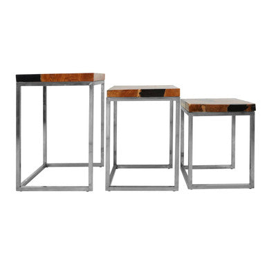 Surak Set Of 3 Teak Wood Nesting Tables